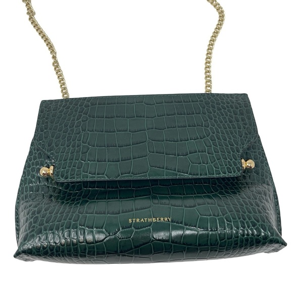 Strathberry Emerald Croc-Embossed Crossbody Bag - Picture 4 of 10